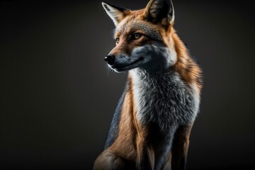 Fuchs - Isoliertes Porträt von einem Tier in einem Studio - Generative AI
