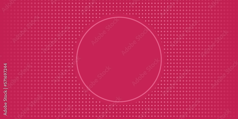 Poster abstract background in pink and magenta color. round frame with space for text. retro pop art backgr