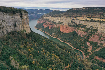 Landscape view of canyon in Tavertet, morro de l`abella