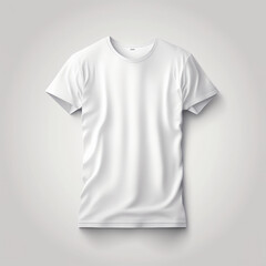 White t-shirt on white background. Illustration Generative AI