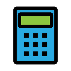 Business calculator icon line isolated on white background. Black flat thin icon on modern outline style. Linear symbol and editable stroke. Simple and pixel perfect stroke vector illustration.