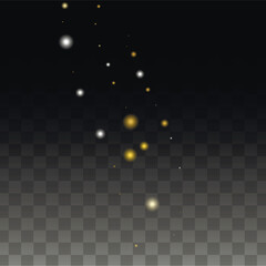 Gold Glitter Vector Texture on a Black. Golden Glow Pattern. Golden Christmas and New Year Snow. Golden Explosion of Confetti. Star Dust. Abstract Flicker Background with a Party Lights Design.