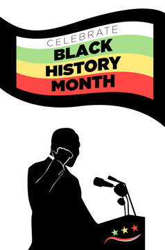 Black history month poster speaking vector illustration 
