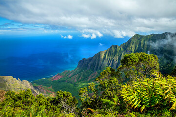 Fototapeta premium Napali Coast View From Above, Kauai, Hawaii