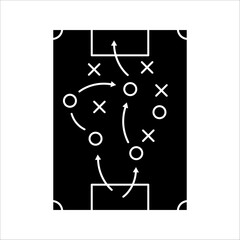 soccer tactics icon, game success strategy in football, scheme play, vector illustration on white background.