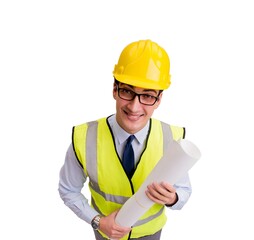 Construction supervisor isolated on the white background