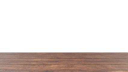 Empty dark wooden tabletop front view for food product display