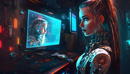 Human and future, technology and science, the future is coming
