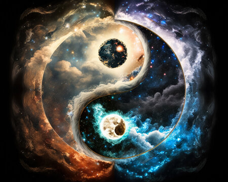Yin Yang symbol. Generative AI.	