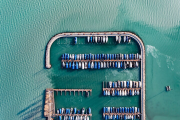 aerial view of Alsoors port at winter