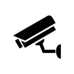 SECURITY CAMERA PICTOGRAM IN BLACK COLOR, CCTV (CLOSED CIRCUIT TELEVISION)