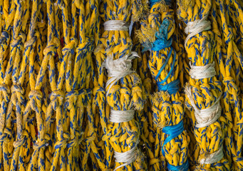 detail of a weathered trawler fishing net