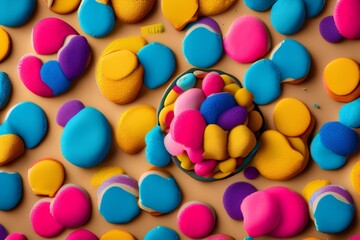 Fototapeta na wymiar colorful jelly beans - Generate AI
