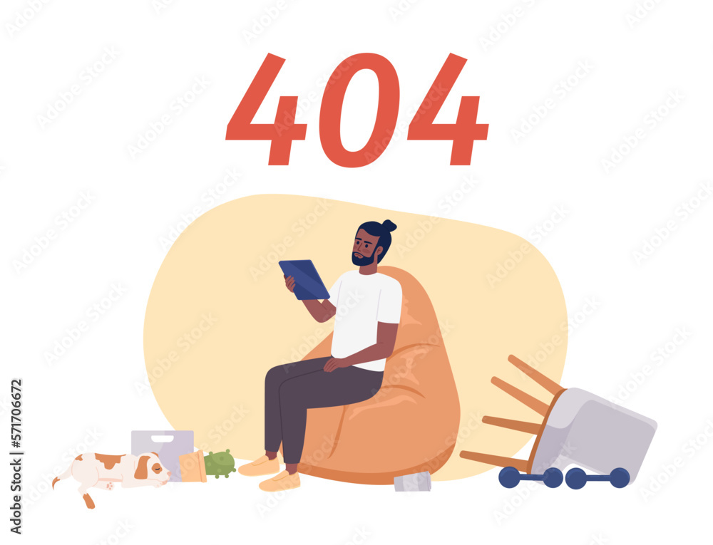 Poster suddenly lost connection with internet vector empty state illustration. editable 404 not found page 