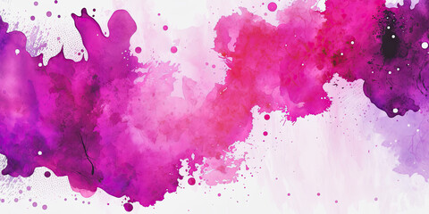 ai generative, watercolor background banner in the color magenta - obrazy, fototapety, plakaty