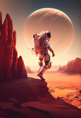 Der Blick von oben: Ein Astronaut sieht die Erde aus einer neuen Perspektive. Generative Ai
