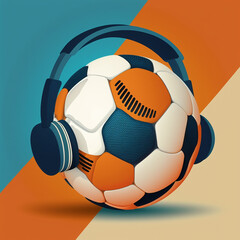 soccer ball with headphones
