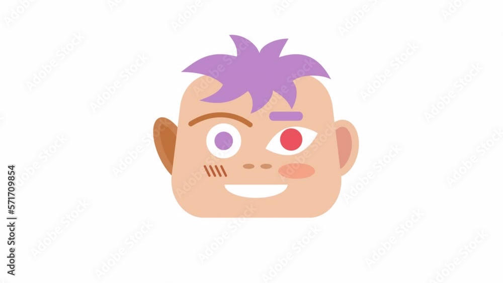 Poster animated generate random face loader. funny avatar creator. facial constructor. 4k video footage wit