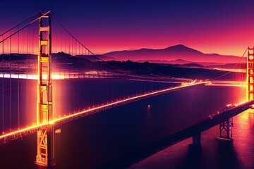 Fototapeta na wymiar golden gate bridge and SF. Generative AI