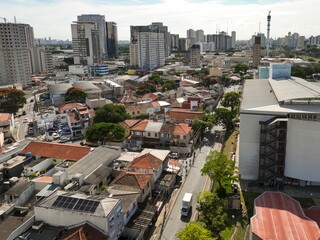 Foto aérea da região da Barra funda em São Paulo