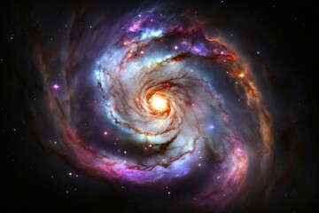 Cosmic rays in space galaxy. Generative AI