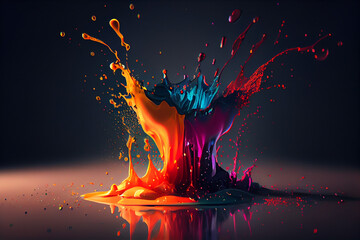 Colorful splash background. Created with Generative AI technology