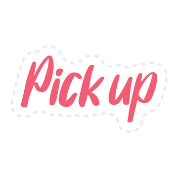 Pick up sticker design use for social media stickers, web and ui ux stock illustration