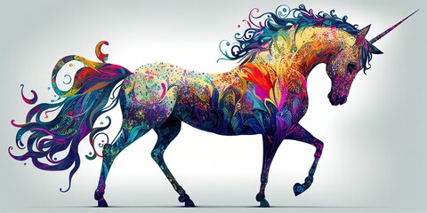 Obraz na płótnie Canvas Colorful unicorn paint