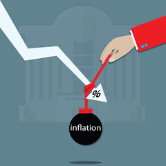 Inflation decreases the value of money - vector