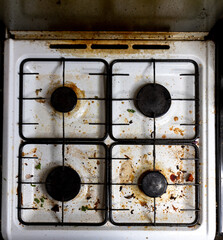 a very dirty white cooking hob