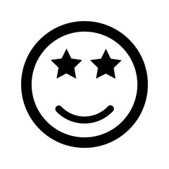 Cartoon smile face emoticon icon in flat style