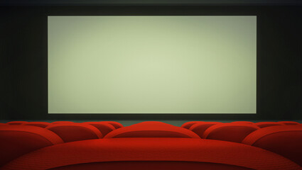 Movie theater screen. Entertainment industry, cinema concept template, with copy space.