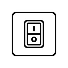 Switch icon. Black contour linear silhouette. Front view. Editable strokes. Vector simple flat graphic illustration. Isolated object on a white background. Isolate.