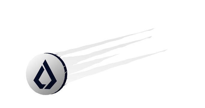 February 14 2023 Illustration of the crypto crash of the asset token LSK coin coin falls with fire and smoke. Transparent background, no background. Depeg of Lisk 