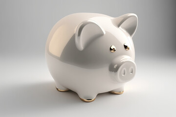 Obraz premium Piggy bank isolated on white. Generative AI