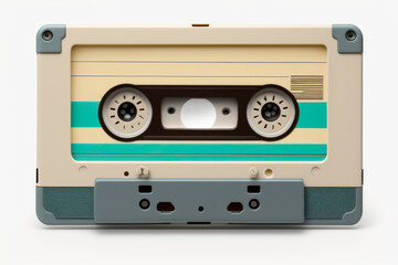 Obraz premium Old cassette tape isolated on white. Generative AI