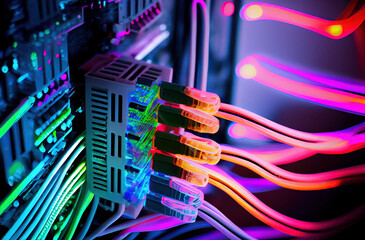 fiber optic coloful glowing