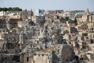 Fototapeta na wymiar Rock town of Matera in summer, Italy