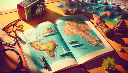Die Welt entdecken: Urlaubsplanung mit Karte und Kompass - Generative Ai