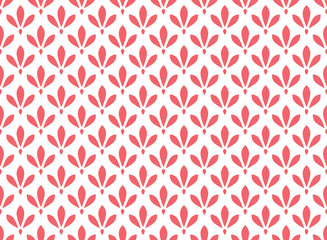 Flower geometric pattern. Seamless vector background. White and pink ornament