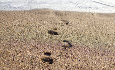 closeup, sign, lifestyle, recreation, tourism, water, leisure, seaside, environment, lonely, coastal, holiday, path, pattern, surface, desert, texture, sandy, foot, step, print, human, outdoor, tropic