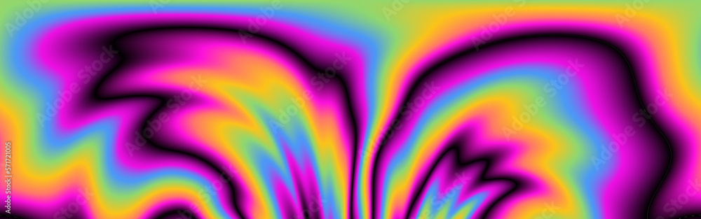 Poster op-art pattern with holographic gasoline like stains and leaks. rainbow multicolored abstract backgr