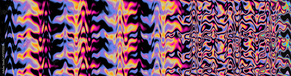 Aufkleber Glitched and distorted TV or computer screen with colorful stains.