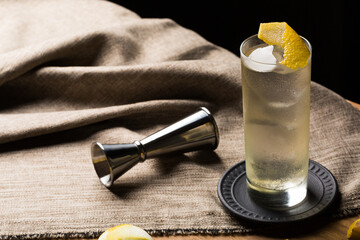 Japanese Highball whisky and tonic cocktail refreshing drink