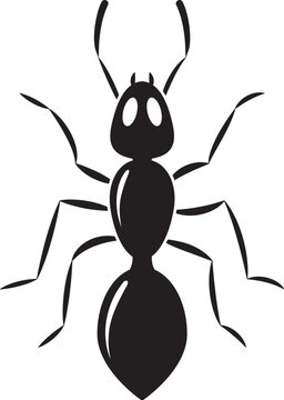 recommend clip art: Ant icon, small pest, black insect, black silhouette bug top view isolated on white background. Animal vector illustration