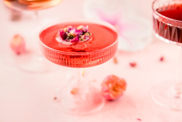 pink drinks on the table