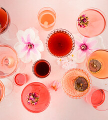 pink drinks on the table