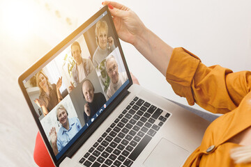 Video conference concept. Telemeeting. Videophone. Teleconference
