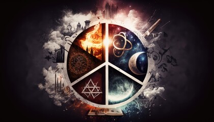 Abstract Atheism Concept Background: Modern Artistic Design Element for Banners, Posters, Wallpapers and Covers. Generative ai illustration