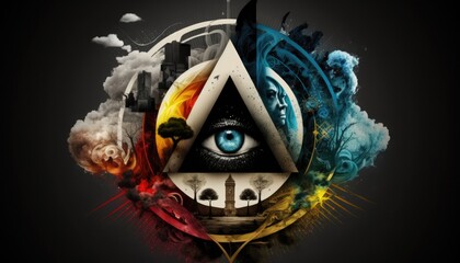 Abstract Atheism Concept Background: Modern Artistic Design Element for Banners, Posters, Wallpapers and Covers. Generative ai illustration